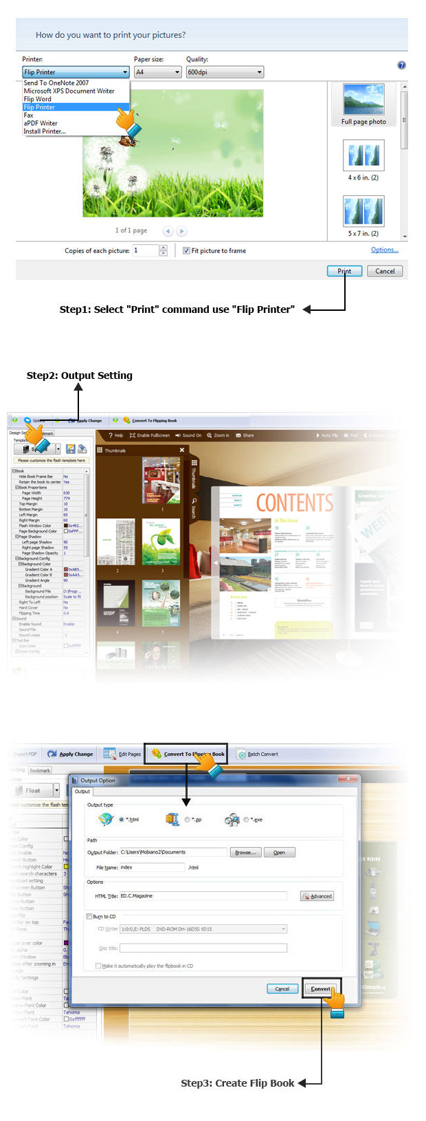 easy steps of using Flip PDF for iPad